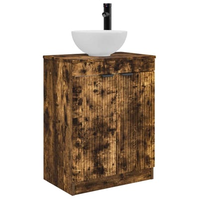 vidaXL - Badkamer - Vanity - met - Wastafel - Gerookt - eiken - 54 - x - 35 - x - 83 - cm