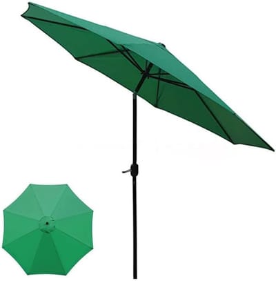 Vervangend dekzeil voor buitenparasols, vervangende hoes voor tuinparasol, buitenruimte, parasolhoes voor tuin, tuinparasol (groen, 3 meter 6 ribben)