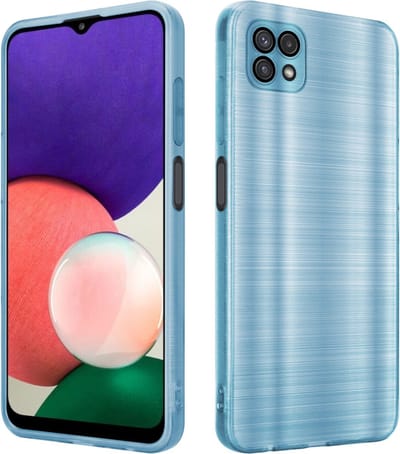 Cadorabo Hoesje geschikt voor Samsung Galaxy A22 5G in Brushed Turqoise - Beschermhoes Case Cover van flexibel TPU silicone in Brushed design