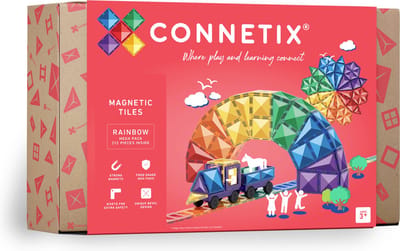 CONNETIX - Magnetisch Tegels - Regenboog Mega-Pakket - 212 Stuks - Magnetisch Speelgoed
