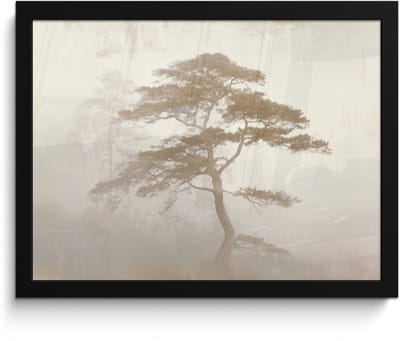 Poster in lijst - Fotolijst 40x30 cm - Posters - Boom - Oosterse stijl - Landschap - Posterlijst zwart - Decoratie - Wanddecoratie woonkamer - Muurdecoratie slaapkamer