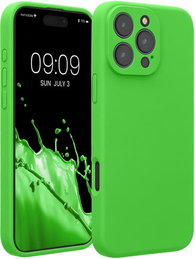 kwmobile telefoonhoesje geschikt voor Apple iPhone 16 Pro Max - TPU backcover met siliconen coating - Smartphone case in limoengroen