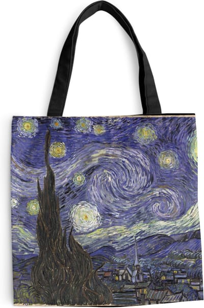 Schoudertas - Strandtas - Big Shopper - Boodschappentas - Sterrennacht - Vincent van Gogh - 45x45 cm - Katoenen tas