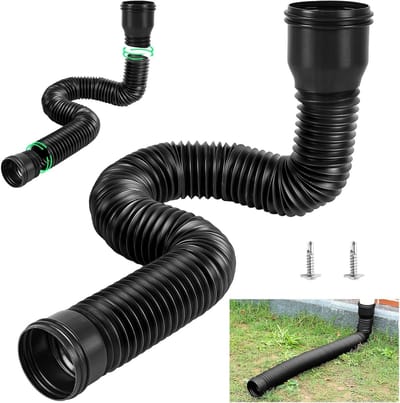Flexibele Regenafvoer Verlenging voor Buiten - Uitschuifbare Afvoerpijp voor Tuin en Villa (Zwart)