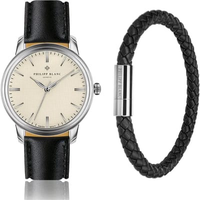 Horloge en leren band Philipp Blanc Zurich