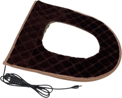 USB verwarmde toiletbril - 5-standen instelbare verwarming - met timer - plug-in ontwerp - verwarmde toiletbril voor de winter - bruin - geschikt voor koud weer