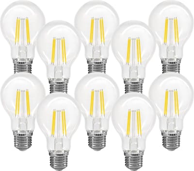 TRANGO Set van 10 E27001-10 LED-gloeilamp 8 Watt 850 lumen I 3000K warm wit I Vervanging voor 60W gloeilamp I Lamp I Bulb I LED-lamp in druppelvorm met E27-fitting I Stralingshoek 360°