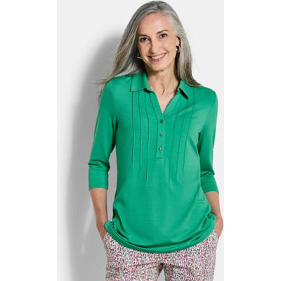 Tuniekshirt van jersey met biesjes - groen - Gr. 19 van Goldner Fashion