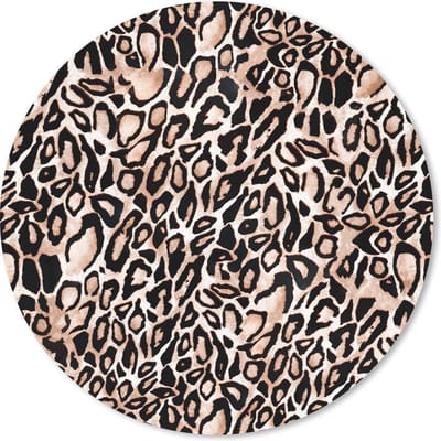 Muismat rond 20x20 cm - Mousepad Panterprint - Vlekken - Zwart - Ronde muismatten