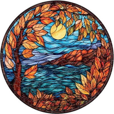 Ronde Huisdecoratie Teken Unieke Houten Puzzels Ideaal voor Leren Speelgoed Volwassenen Blauwe Lucht Denkpuzzels Spellen Houten Legpuzzel Ambachten Cadeau