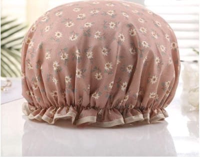 Jumada's - Dubbellaagse Douchemuts - Margriet Peach - Waterdicht - Voor Vrouwen - Bedek je Haar met deze Dikke Shower Cap - Douche Accessoire - 2 Stuks