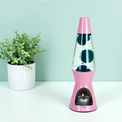 Waxinelicht Lavalamp - Roze Met Groene Lava van Fisura