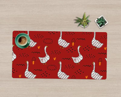 Coloray Bureau Onderlegger - Ganzen aan de kust Bureau Pad - 90 cm x 45 cm - Rood Bureau Onderlegger - Bureau Mat - Bureaumat - Onderlegger Bureau - Bureau Onderlegger Groot
