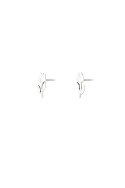 Oorknopjes tulp - Yehwang - Zilveren oorknopjes - Stainless steel - Nikkel vrij - Oorbellen tulp - 1 x 1 cm - Kerst sieraden - Kerst cadeau - Cadeau voor dames - Moederdag - Valentijn