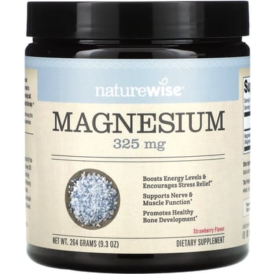 NatureWise, magnesium, aardbeiensmaak, 325 mg, 264 g (9,3 oz)