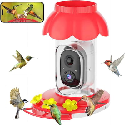 Slimme Kolibrie Feeder met Camera - Draadloze Vogelvoeder voor Buiten met Videoopname en Bewegingsdetectie