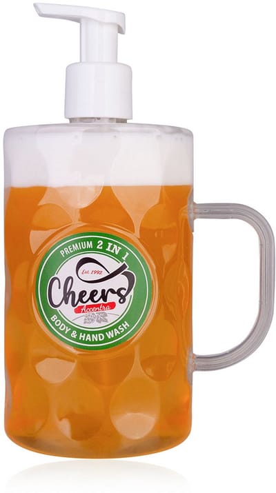 2in1 Body & Hand wash CHEERS in pompdispenser (bierpul look) met pomp