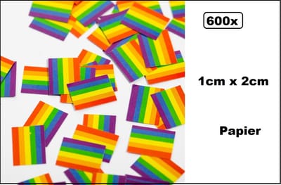 600x Tafelconfetti Regenboog vlaggetjes - Papier - Pride thema feest Party festival evenement