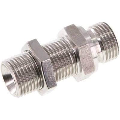 G 1/2'' RVS Schotdoorvoer Borstnippel 350 Bar - Hydrauliek - FL2S-M-S-012G-BI