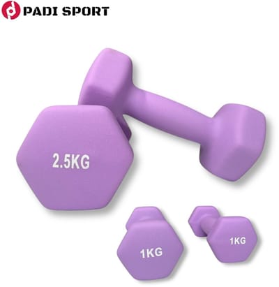 Padisport dumbells paars 1 2,5 kg - gewichten set halters - gewichten set - gewichten set dumbbell