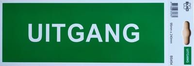 Elro Uitgang bord - 95mm x 240mm - Zelfklevend -  Veiligheid - Bewegwijzering - BS454