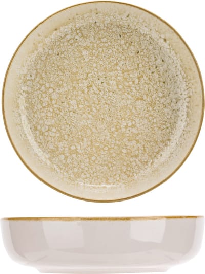 Cosy & Trendy Diep Bord Baltic Luna – Ø 18 cm – Bevat 1 diep bord – Beige steengoed met unieke textuur – Vaatwasser- en Magnetronbestendig – Stapelbaar