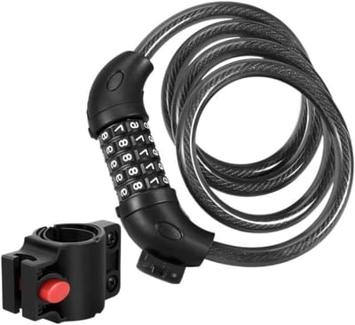 Fietsslot Antidiefstal - Combinatieslot Kettingslot - Fiets Beveiligen - 5-Cijferig Wachtwoord - 1.2 Meter Lengte - Zwart