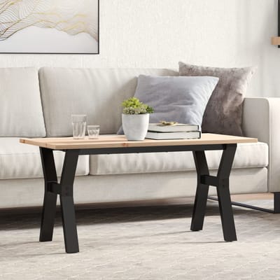vidaXL - Salontafel - Y-frame - 100x50x45 - cm - massief - grenenhout - en - staal