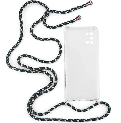 Shop4 - Geschikt voor Samsung Galaxy A31 Hoesje - Zachte Back Case met Koord Camouflage Groen