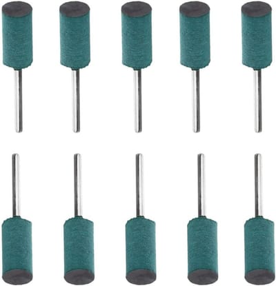Set van 10 Stuks Rubber Polijstkoppen in Cilinder Vorm met 3mm As voor Draaigereedschap - Multifunctionele Schuur- en Polijstaccessoires