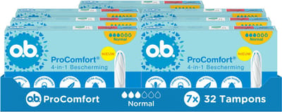 o.b. ProComfort Advanced Normal - 4-in-1 bescherming - tampons - tampon gemiddelde tot zwaardere menstruatiedagen - 7x32 tampons