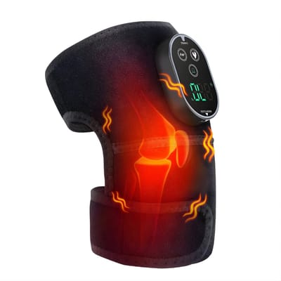 QIN® Knie Massage Apparaat - Beenmassage Apparaat - Knie Massage - Knie Massage Apparaat Met Infrarood - Zwart - 26cm x 17cm x 6cm