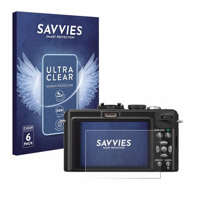 Savvies - Screenprotector voor Panasonic Lumix DMC-LX5 - Folie Beschermfolie transparant 6 Stuks