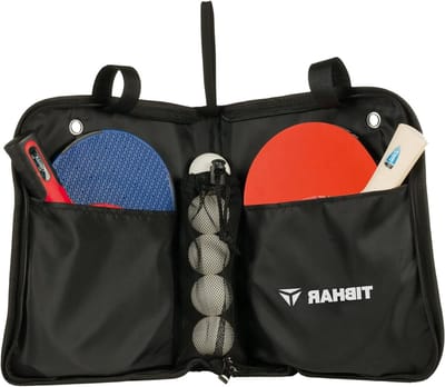 Tafeltennis Set - Pingpong Uitrusting - Recreatief Spel - Binnen en Buiten - 5 Ballen - Blauw Rood
