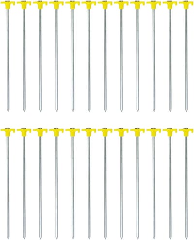 Heavy Duty Metal Non-Rust Camping Tent Pegs - 24X Sterke Gegalvaniseerde Grondstaken voor Buiten (30CM)