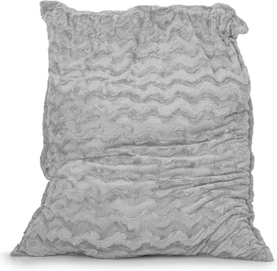 Drop & Sit - zitzak/zitkussen - stijlvolle bontlook (faux) - grijs - 100x 150 - heerlijk zacht