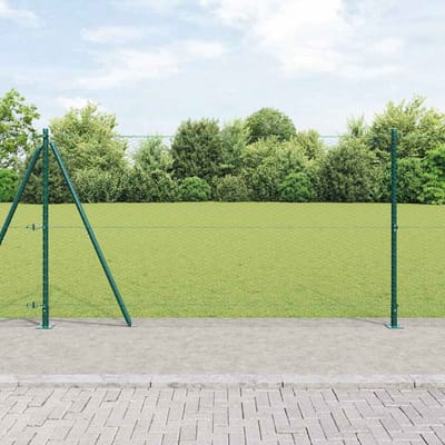 vidaXL - zeshoekig - gaashek - met - betonnen - voetstuk - 10 - x - 1,2 - m - Groen - Mesh