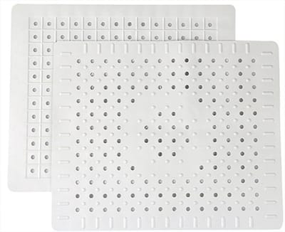 Gootsteenmat - 2 Stuks - 31 X 26 Cm - Gootsteenbescherming - Spatwand - Afvoermat - Wit