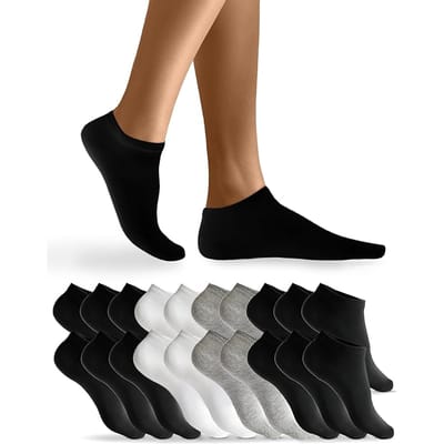 Heldenwerk Sneakersokken voor dames en heren 10 paar - Korte sokken met ademend katoen - Maat 35-38