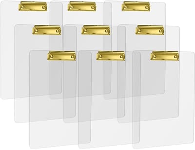 Dailygoods- Klembord A4 Hoog - Acryl - Lichtgewicht - Metalen Klem - Schrijfmap - Draagbaar Schrijfoppervlak - Schrijfbord