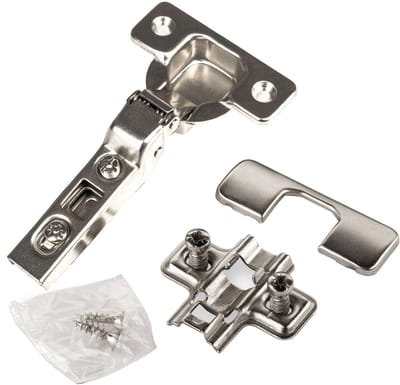 SOTECH Set van 2 potscharnieren T45 110° middenaanslag met snelmontage en demper inclusief kruisplaat, schroeven en deksel
