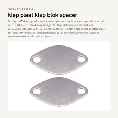 Dailygoods- EGR Klep Blok Spacer Plaat - EGR Klep Kit - Ventielafscherming - EGR Delete - Eenvoudige Installatie - Professionele Kwaliteit - Ventielafsluiter