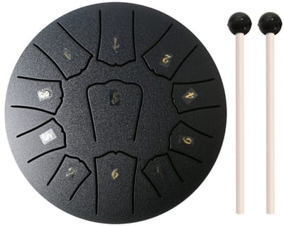 Livano Handpan - Tongue Drum - Steel - Regen - Klankschaal - Zwart