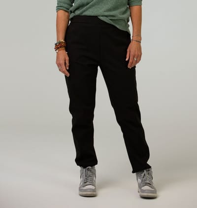 Ducksday - Softshell broek Dames - Wandelbroek - Waterafstotend - Ademend - Regenbroek - Winterbroek - Fleece binnenkant - Zwart - Maat Small