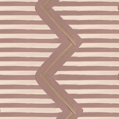 Behang Ikat Oez Zigzag Old Roze