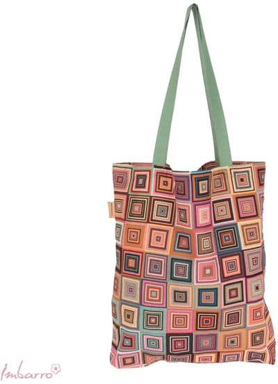 Imbarro - Easybag - Katoenen Tasje - Boodschappentas - Shopper - Colour Blocks - Katoen - 50x40cm