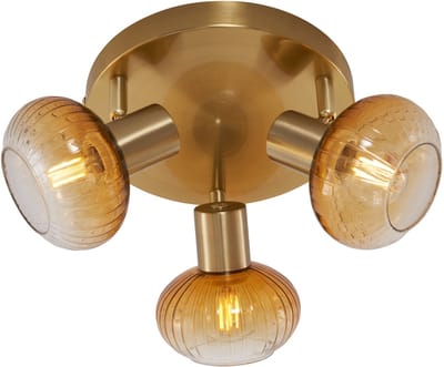 QAZQA teddy - Moderne Plafondspot | Spotje | Opbouwspot - 3 lichts - Ø 36 cm - Goud - Woonkamer | Slaapkamer | Keuken