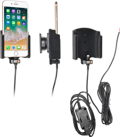 Brodit houder geschikt voor Apple iPhone 8 Actieve houder met vaste voeding (Gestoffeerd)