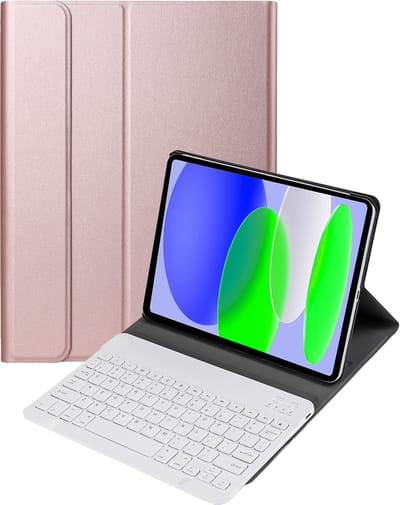 Hoes Geschikt voor Apple iPad A16/A18 (2025/2026) - 11 inch (11e & 12e generatie) - Toetsenbord Case - Keyboard Book Cover - Hoesje - Rosé goud