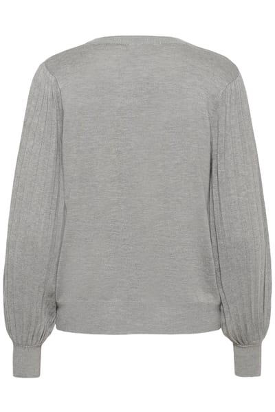 Kaffe KAlone Knit Pullover Dames Trui - Light Grey Melange